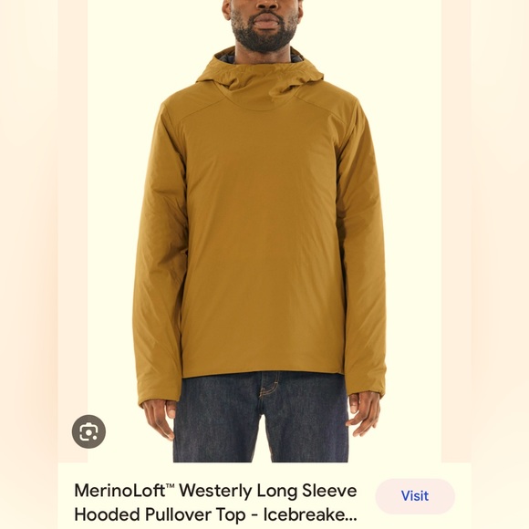 Icebreaker Other - Icebreaker Westerly long sleeve hooded Pullover top MerinoLoft Jacket curry NEW